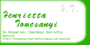 henrietta tomcsanyi business card