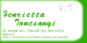 henrietta tomcsanyi business card